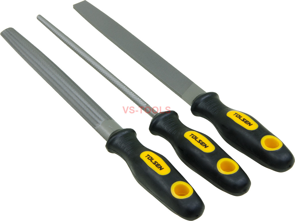 3pcs T12 Carbon Steel Rasp File Set Grinder Half Round Flat