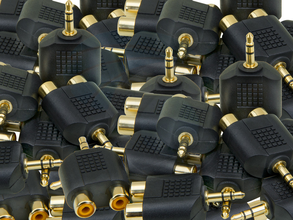 2x Gold RCA Plug To F-Type Connector Jack Adapters – AV-A06G-2