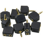 10pcs 3.5mm Stereo to Dual Two Channel Female Ports Y Splitter Adapter
