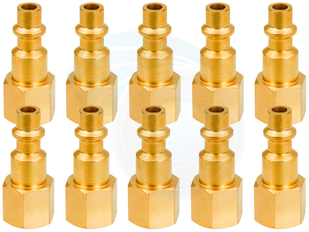 thumbnail image 2 of Foster 1/4" NPT M-Style Air Hose Coupler & Plug Kit – 7pc Heavy Duty Solid Brass – Made In USA 2 of 2