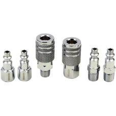 6pcs Air Hose Fittings 1/4in NPT Quick Connect Coupler Connector Plug