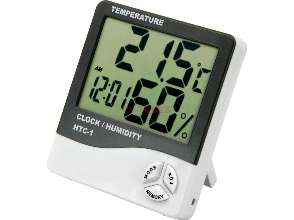 Weather Station Digital Thermometer Hygrometer Alarm Clock LCD Out/indoor Black 