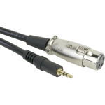XLR Female Jack to 3.5mm Male 1/8in TRS Stereo Microphone Cable 2m 6ft