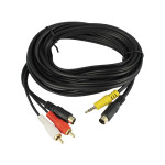 4 Pin S-Video 3.5mm Audio Video S-Video 2 RCA Cable For PC TV 10FT 3M