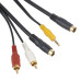 4 Pin S-Video 3.5mm Audio Video S-Video 2 RCA Cable For PC TV 10FT 3M