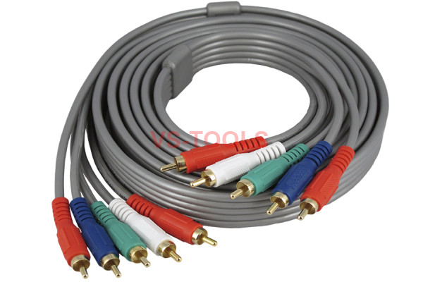 HDTV Video Audio 5RCA Component 5 RCA AV Gold Plated Cable 10FT 3Meter