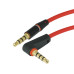 Red Color 90 Degree Angled Type Stereo Audio Jack 3.5mm Male to Male
