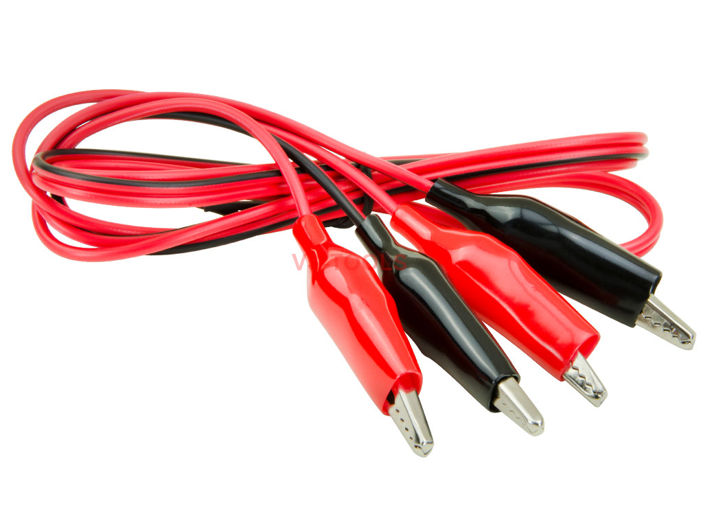 2 Paire 18AWG de double noir rouge Test Leads Alligator Clips Pull Testing cables 
