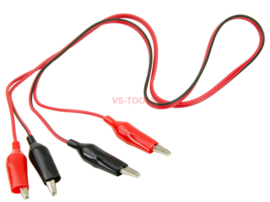 10Pcs Alligator Clips Vehicle Battery Test Lead Clips Probes 32mm Red+Black~id 