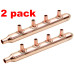 2 Pack 3/4in Inlet 1/2in PEX Water Outlet 4 Ports Closed End Manifold