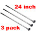 3 Pack 1/2in Flex Head 24inch Breaker Bar Non-Ratcheting Socket Wrench