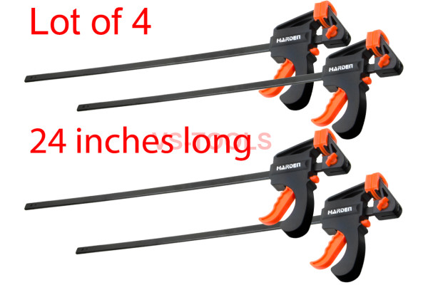 4pcs 24inch Ratcheting Bar Locking Clamps Spreader Squeeze Woodwork