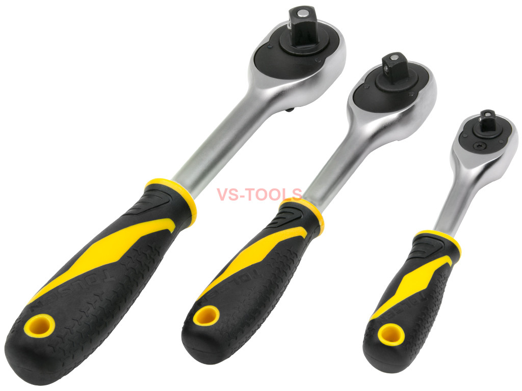 Details about   US NEW 1/4" 3/8" 1/2" Drive Ratchet Socket Wrench Handle Quick-Release Spanner 