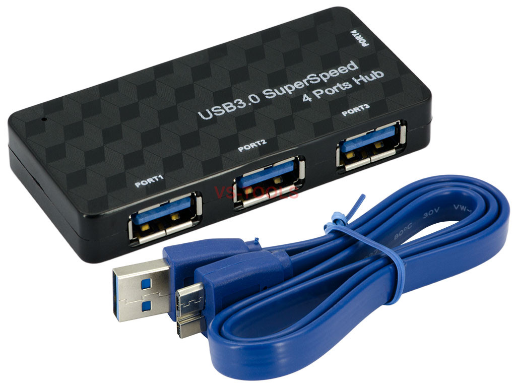 5Gbps USB 3.0 4 Port Fast Data Transfer Computer Hub Cable Splitter