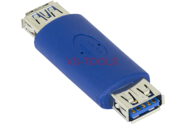 USB 3.0 Type A External Female to Female Joint Connector Adapter Blue