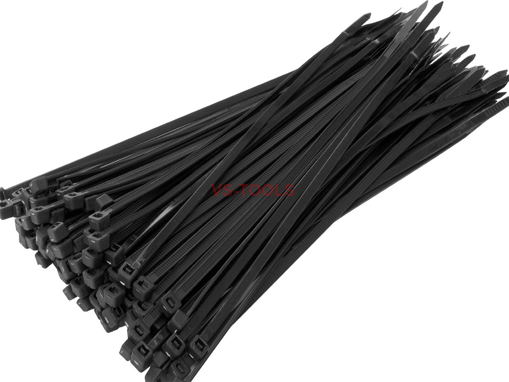 Cable Ties Heat+Cold Resistant 150x3.6mm Nylon Black 100 Pieces OM0951F 