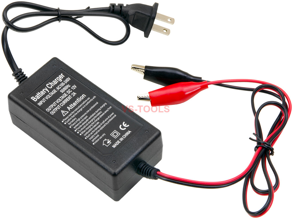 12V 2Amp Car Battery Lead Acid AGM Battery Charger Motorcycle