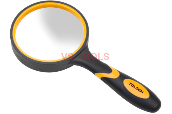Hand Held Portable Optical Lens 4X 75mm Magnifying Glass Rubber Handle