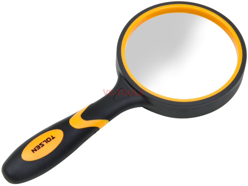 magnifying glass with hand