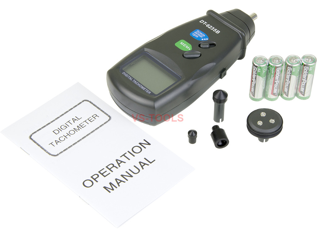 Vktech DT6235B Digital Contact Tachometer RPM Meter Surface Speed Meter Speedo 