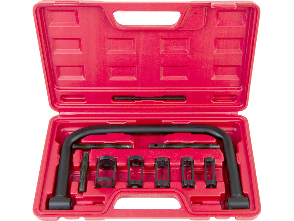 Valve Spring Compressors 10Pcs Valve Clamps Spring Compressor Automotive Tool Set Portable Removal Installer Tool Set with Storage Case for Motorcycle Car Bikes 