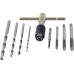 9Pcs Hand Tap Set Screw Thread Taps T-Wrench Reamer M3-M6 Twist Drill