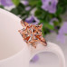 Size 8 Brass 18K Rose Gold Plated Zircon Crystal Lady Womens Girl Ring