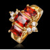 Size 8 Brass 18K Yellow Gold Plated Zircon Crystal Lady Women Ring