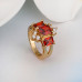 Size 8 Brass 18K Yellow Gold Plated Zircon Crystal Lady Women Ring