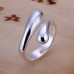 Size7 Brass Silver Plated Ladys Women Girl Party Hand Snake Style Ring