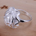 Size 8 Brass Silver Plated Lady Women Girl Party Ring Rose Ornament