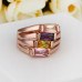 Size 8 Brass 18K Rose Gold Plated Zircon Crystal Lady Women Girls Ring