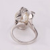 Size 7 Ashbury Metal 18K White Gold Plated Pearl Rhinestone Ladys Ring