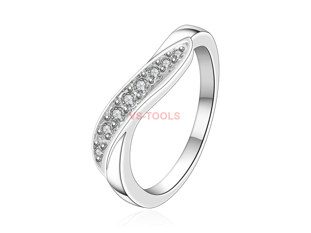 Fashion Elegant Ladies Silver Ring Engagement Wedding - Temu