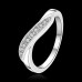 Size7 Brass Silver Plated Zircon Crystal Ladys Women Girls Party Ring