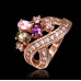 Size 8 Brass 18K Rose Gold Plated Zircon Crystal Lady Girls Women Ring