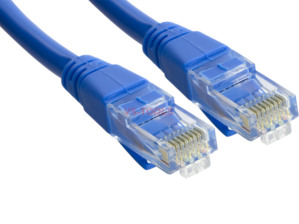 Blue 24AWG Network Cable with Gold Plated RJ45 Non-Booted Connector 1Gigabit/Sec High Speed LAN Internet/Patch Cable 350MHz 100-Pack - 0.5 Feet GOWOS Cat5e Ethernet Cable