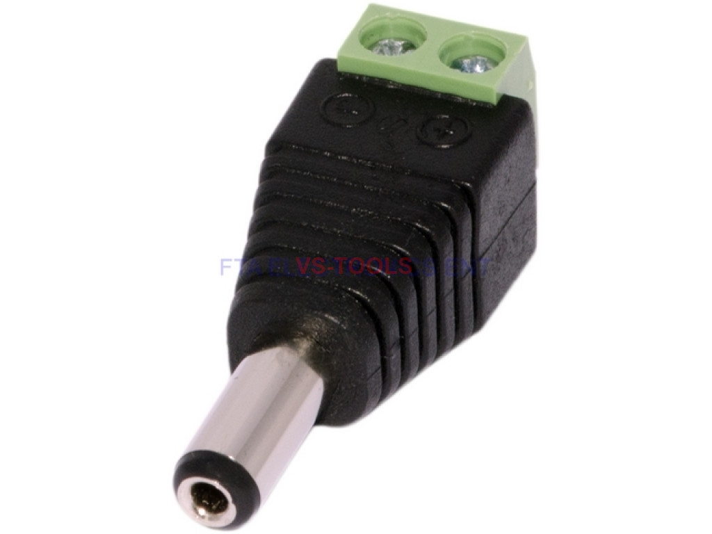 5.5mm power dc x 2.1mm connector Power CCTV 2Pcs Male 5.5mm UTP DC Plug x Camera 2.1mm