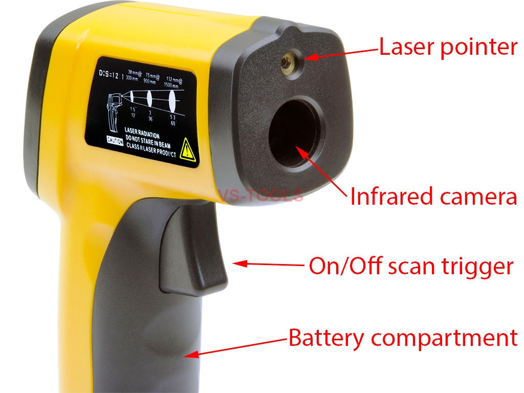 HW550 Digital LCD Infrared Thermometer Non-Contact Laser