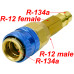 R134a Extension Low Side Quick Coupler Hose Adapter R12 Valve Fitting