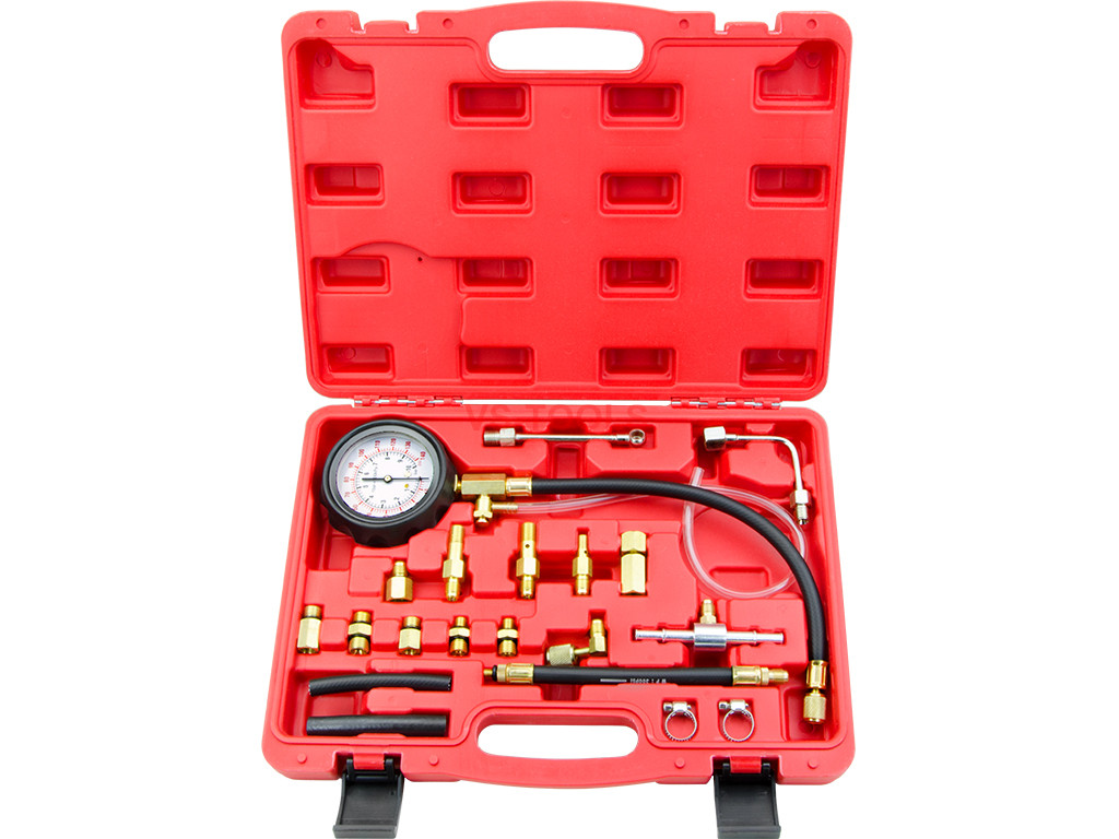 140 PSI Gasoline Fuel Injection Pump Pressure Gauge Tester Test Tool Kit w/ Case 
