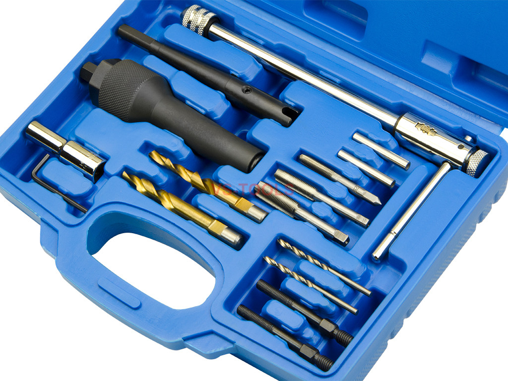 WINTOOLS 16 Pcs Glow Plug Removal Remover Tool Kit for 8mm and 10mm with Plastic Case 