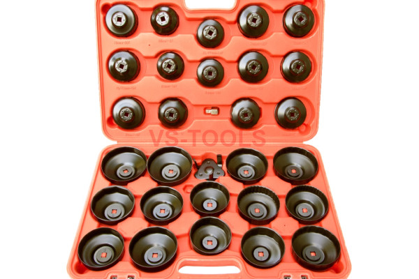 30pcs Cap Cup Type Oil Filter Remover Wrench Tool Removal Socket Set