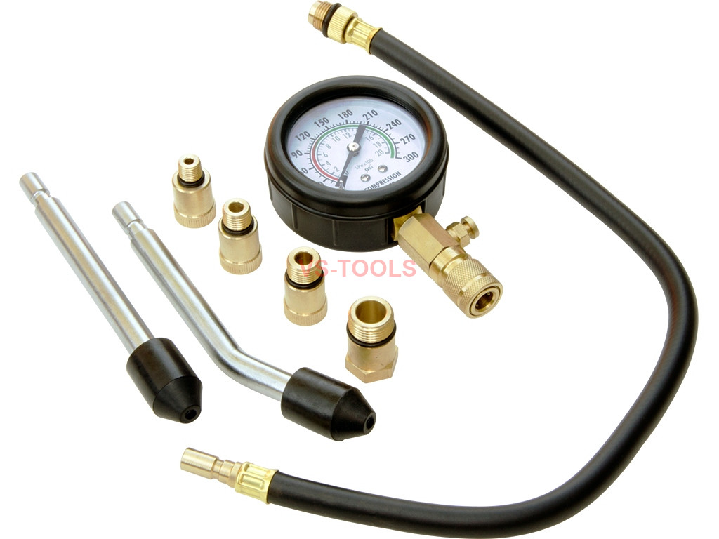Cylinder Oil Pressure Tester 19pc Engine Pressure Gauge Diesel Test Spark PLUG 