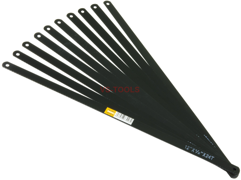 10pcs 12in 300mm 24TPI Hand Hack Saw Carbon Steel Metal Blades Replacement Blade 