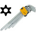 9pcs Extra Long Arm Torx Hex Key Set Star with Shaft Pin Slot Wrenches