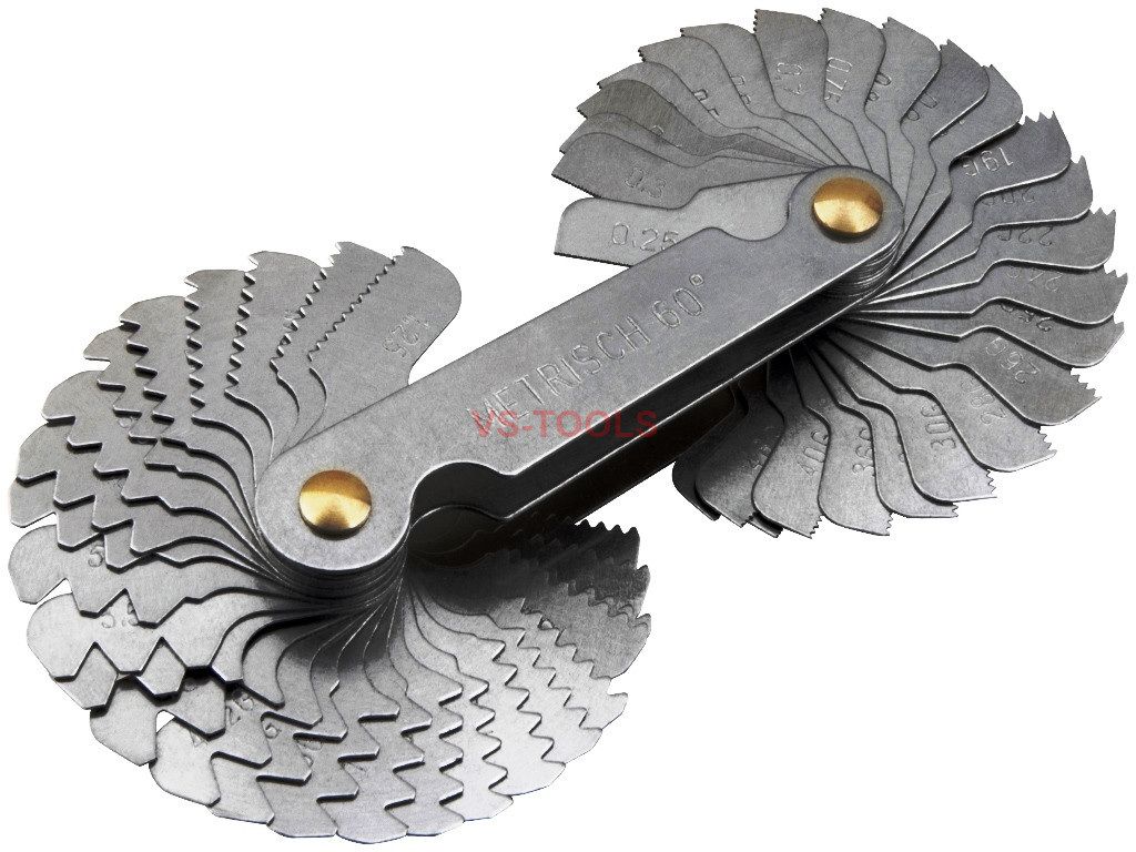 52 Blade Metric Imperial System Screw Pitch 55/60 Degree Thread Measuring Gauge 