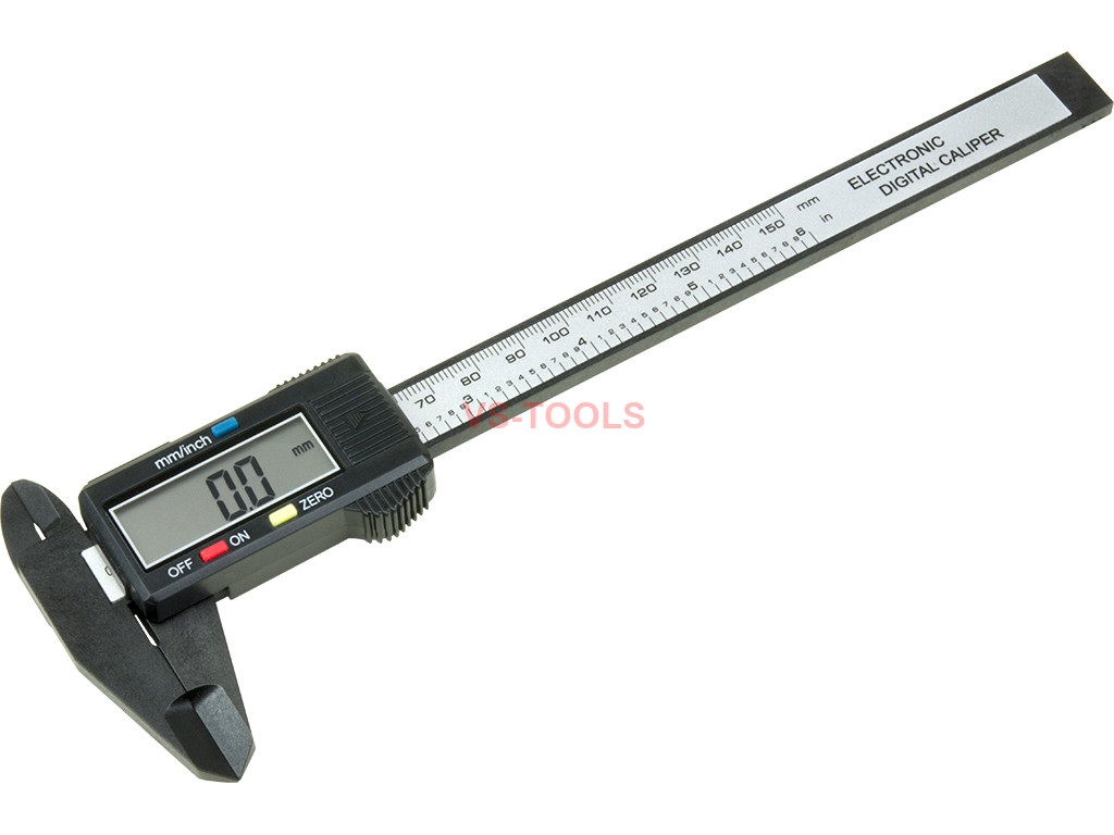 Digital Caliper Measuring Tool Large LCD Screen 0-6Inch/150mm Carbon Fiber Gauge 