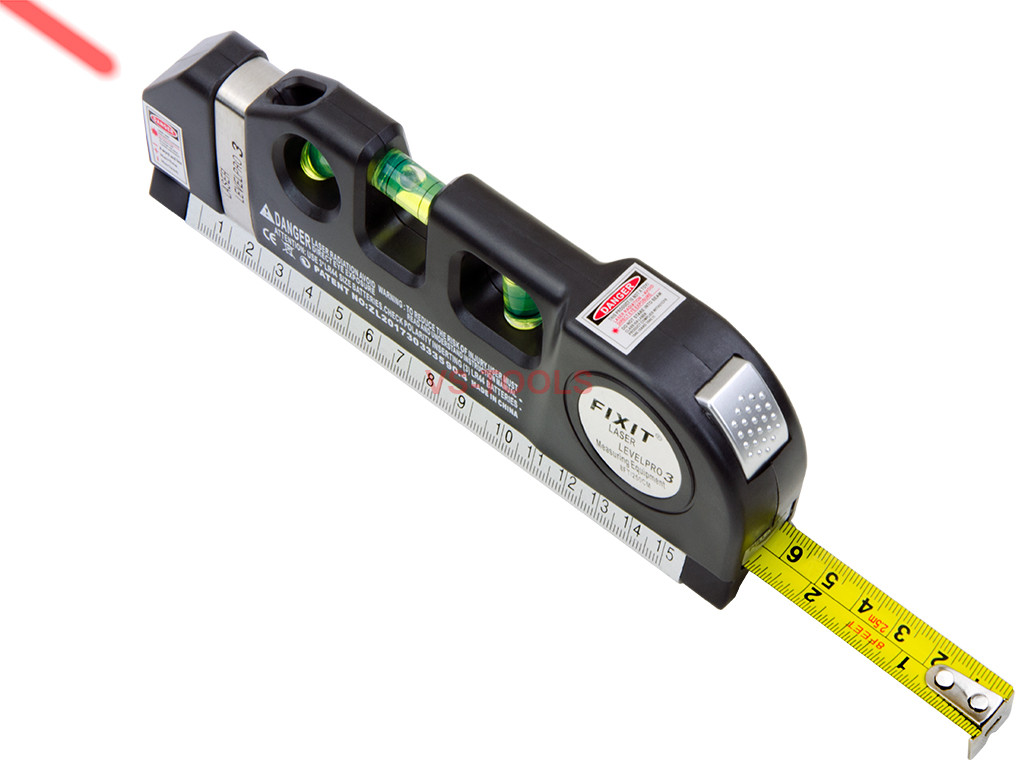 Laser Level Horizontal Vertical Line Measure Measuring Tape Tester Ruler 