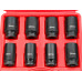 8pcs 3/4in Square Metric Extra Deep Impact Axle Nut Socket Set 29-39mm